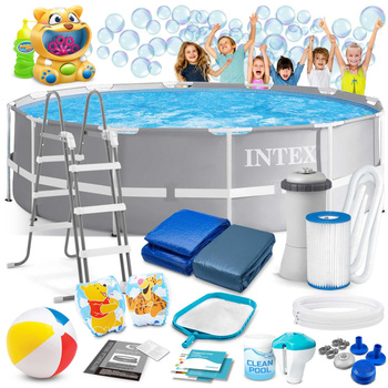Piscine de jardin sur structure 366 x 99 cm ensemble 17w1 + machine à bulles GRATUITE