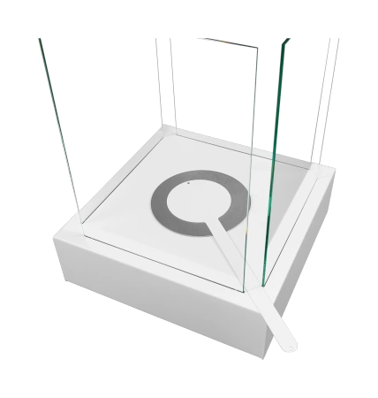 Sunset Garden vapaasti seisova bioetanolitakka, valkoinen kuvioitu matta - tyylikäs, savuton bioetanolitakka olohuoneeseen ja parvekkeelle.