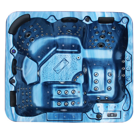 Jacuzzi de jardín SPA508 – ola azul, carcasa gris 215x190 cm