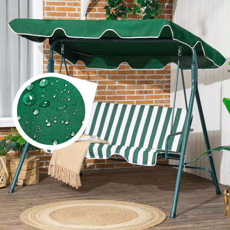 Daszek do huśtawki 210 x 145 cm wodoodporne poszycie zielony ModernHome | meble do ogrodu, wypoczynek, nowoczesny styl