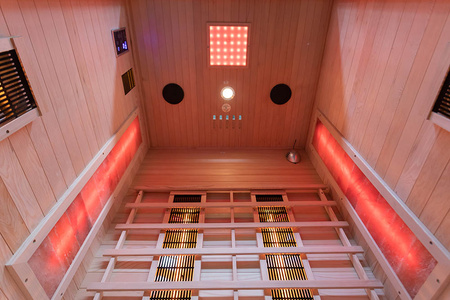 Sauna infravermelha MO-EA2R com pedras de sal do Himalaia