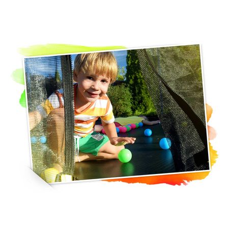 Zahradní trampolína 10 stop/312 cm se sítí, tvarovanými sloupky a žebříkem