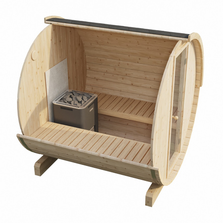 Gartensauna EDA 200 – geräumige Sauna für 4–6 Personen mit Elektroofen oder Holzofen, für Gesundheit und Regeneration