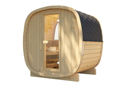 Sauna exterior Uku 160 para 3-4 personas / Calefacción eléctrica solamente / Abeto nórdico de alta calidad (madera termal de pino) | Bienestar | Relajación | SPA | Bienestar | Relajación | SPA | Estilo nórdico | Madera termal