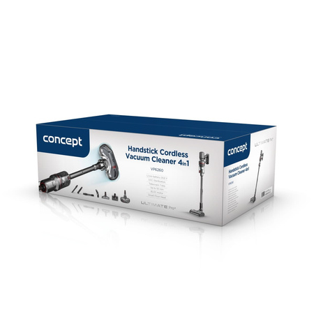 Bezvadu stieņa putekļsūcējs Concept VP6260 – Jaudīgs 4-in-1 ar mopēšanu un UVC