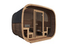 Sauna Cubus Premium (Parabrezza completo) da esterno per 4 persone / Stufa elettrica o a legna Harvia 400 / Abete rosso scandinavo di alta qualità trattato termicamente