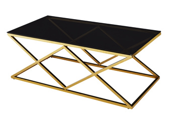 Sofabord i rustfrit stål og sort glas – elegant design