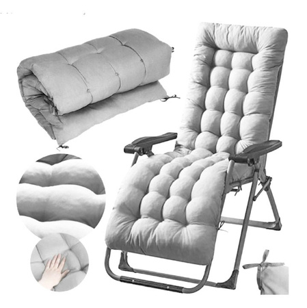 Pernă mare pentru scaun de grădină | Șezlong pentru terasă la balcon Gri 145 x 52 cm | mobilier de grădină, agrement, stil modern