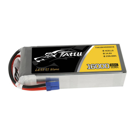 Tattu 16000mAh 14.8V 30C 4S1P Lipo Pack akkumulátor EC5 csatlakozóval