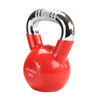 Rødt håndtag krom riflet kettlebell støbejern HMS
