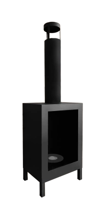 Bioșemineu de sine stătător Kozen negru mat - modern, ecologic și ușor de instalat