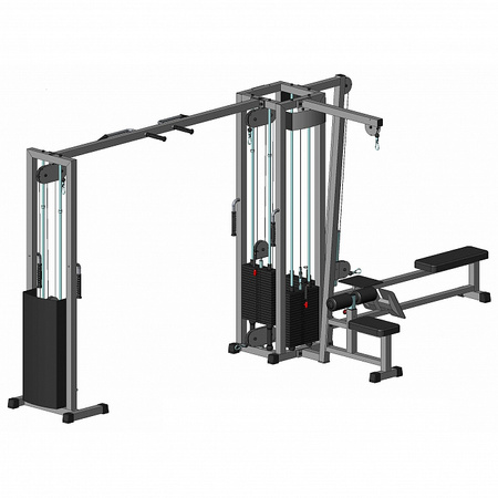 ST104.3 - Професійна 4-х станційна багатофункціональна станція (без трицепсів) з підйомником Cross Over