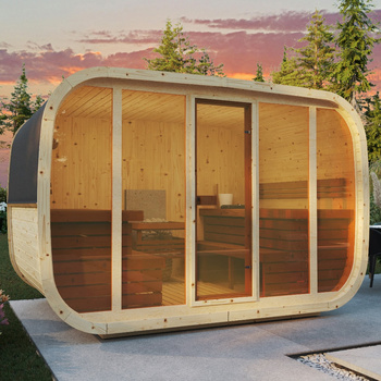 Sauna extérieur Klaar pour 4-6 personnes / Chauffage électrique uniquement / Bois d'épicéa nordique de haute qualité (bois thermique de pin) | Bien-être | Détente | SPA | Bien-être | Détente | SPA | Style nordique | Bois thermique