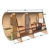 Sauna exterior Sauna Barril 400 para 7 personas / Estufa Harvia eléctrica o de leña / Abeto escandinavo de alta calidad (Thermwood) | Wellness | Relax | SPA | Madera Termotratada | Minimalismo Elegante