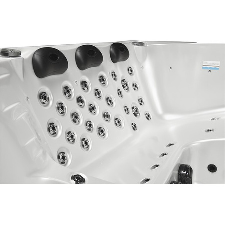 Jacuzzi de jardim SPA743R ECO Cappuccino com invólucro cinza 220x220 cm – elegância e ecologia no seu jardim