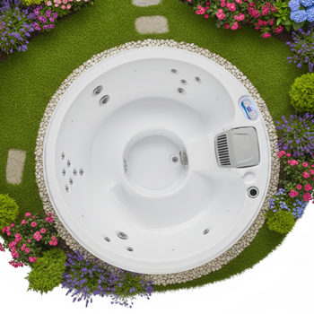 Luksuriøst boblebad OF-V1801 – romslig 5-personers SPA med hydromassasje, LED, Bluetooth og ozonering