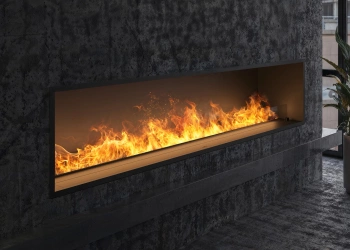 Dampfkamin INVAPO INSIDE 2200 – luxuriöser Feuerrealismus im Großformat