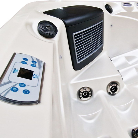 Tuin jacuzzi SPA346 Witte Parel met grijze behuizing 230x230 cm – luxe en ontspanning in uw tuin