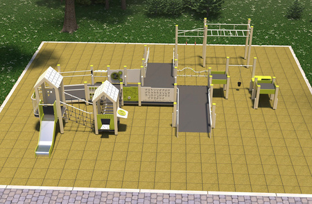 Spielplatz-Set - Ohne Dach TE835-PE – Ein stilvolles Spielset mit ländlichem Flair