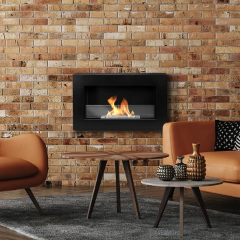 Biokrb BOX 650x400 čierny so sklom - moderný ekologický krb do obývačky