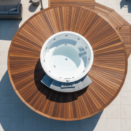Jacuzzi OF-V2801 – razkošen SPA za 8 oseb s hidromasažo, LED, Bluetooth in ozonizacijo