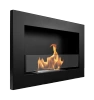 Biofireplace 650x400 Slim with glass – black, modern bioethanol fireplace