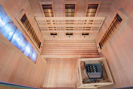 MO-EA2R-M COMBO infrasarkanā/ somu sauna ar HARVIA 3,5 kW plīti un sāls akmeni | Wellness | Relax | Spa | Gatavs uzstādīšanai | Elegants minimālisms