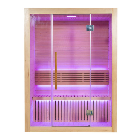 Mājas sausā sauna ar HARVIA plīti un 6 kW krāsu terapiju 200 x 170 x 210 cm | Home SPA | Dabīga koksne