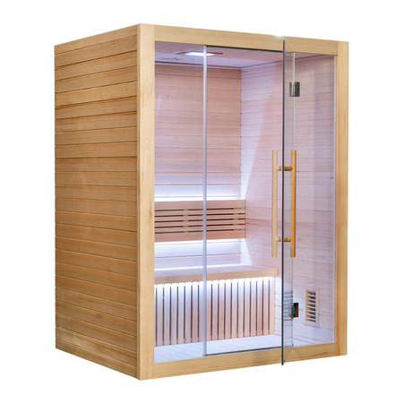 Mājas sausā sauna ar HARVIA plīti un 6 kW krāsu terapiju 200 x 170 x 210 cm | Home SPA | Dabīga koksne