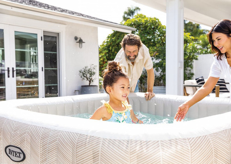 Jacuzzi Inflável INTEX 28472 – SPA Quadrado para 6 pessoas, 196 x 71 cm com Hidromassagem e Conjunto Premium