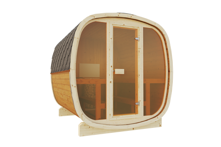 Outdoor sauna Uku 230 for 4-6 persons / Electric heating only / High-quality Nordic spruce ( pine thermal wood) | Wellness | Relaxation | SPA | Wellness | Relaxation | SPA | Nordic style | Thermal wood