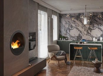 INSIDE BLACK 1000 bio-fireplace burner – luxurious fire in your interior