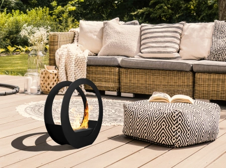 Окремо стоячий біокамін ONLY матовий чорний - сучасний дизайн та ефективне опалення