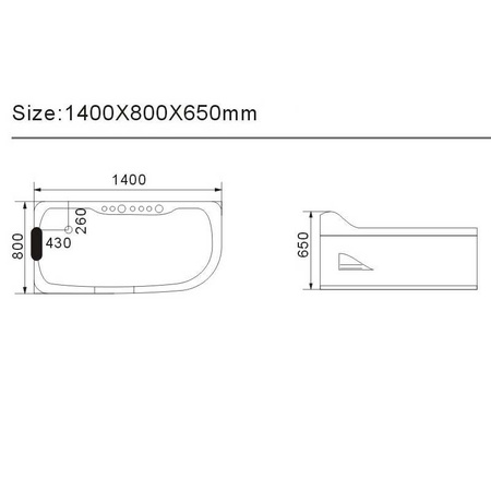 SPA-badekar med hydromassage til hjemmet, Venstre 140×80 cm 16 dyser | Jacuzzi