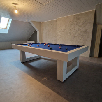 Billardtisch Vision III – elegante Verbindung von Billard, Esstisch und Tischtennis