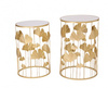 Tables en métal doré – ensemble de 2 tables basses modernes