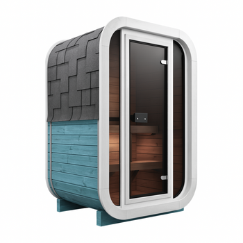 Sauna ogrodowa ULLA130 Thermowood 1-2 osoby – Nowa Kolekcja Rainbow / Fińska sauna skandynawska na taras i do ogrodu z piecem elektrycznym 220V / 230V / 400V