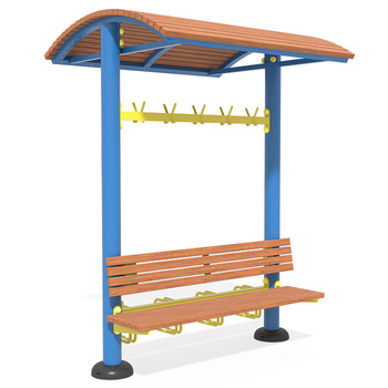 Bench with canopy and bicycle parking SE130 – Functional outdoor bench