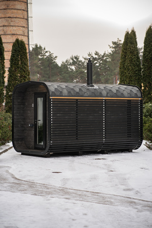 Luxe buitensauna CUBE MODERNO PLUS premium - het hele jaar door voor de tuin