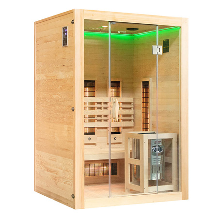 MO-EA2R-M COMBO Sauna infravermelha/finlandesa com aquecedor HARVIA 3,5 kW e pedra de sal