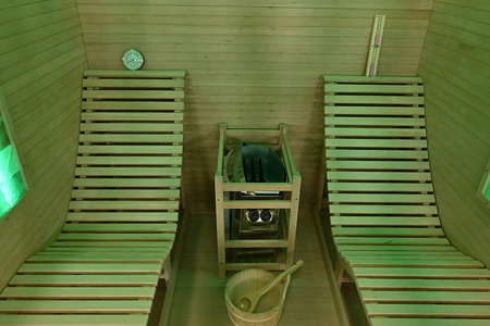 MO-TS4 Sausā sauna ar HARVIA 8 kW plīti un atpūtas krēsliem | Wellness | Relax | SPA | Termokoka | Elegants minimālisms