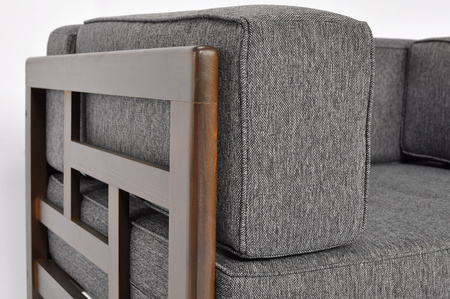 Havestol i træ EDEN mørkebrun/beige | Komfortabel havestol, moderne stil, terrasse og balkon