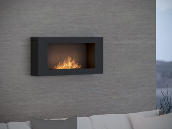 Biokamin BLACKBOX 910 s steklom – Moderni vgradni biokamin za dnevno sobo