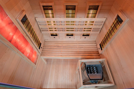 MO-EA2R-M COMBO Infraröd/finsk bastu med HARVIA 3,5 kW värmare och saltsten