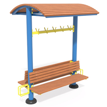 Banc avec auvent et stationnement pour vélos SE130.3 – banc extérieur solide et fonctionnel