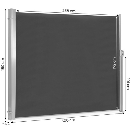 Faltbare Seitenmarkise MultiGarden 300x180 cm Anthrazit – Sichtschutzrollo für Terrasse und Garten