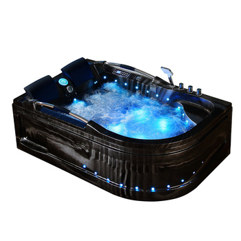 Baignoire balnéo VENEZIA 761 « Vague Noire » gauche 180×120 – relaxation luxueuse au design moderne, côté gauche