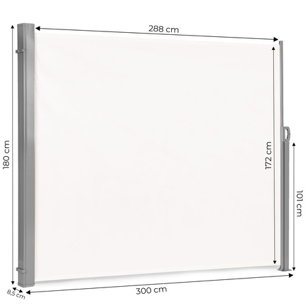 Sulankstomas tentas 300x180 cm šoninis ekranas roletas sodo terasai smėlio spalvos MultiGarden