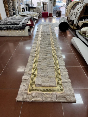 Tapis de luxe en peau de mouton naturelle - Versace Style