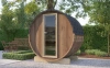 Außensauna EDA 130 für 3-4 Personen mit Harvia Vega Saunaofen + Gratisgeschenke | Kosmetika + Saunazubehör | Finnische Sauna | Thermowood | Thermoholz